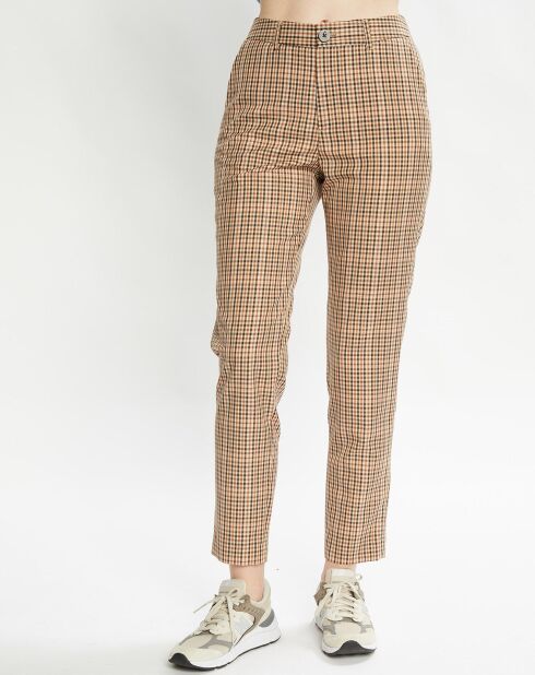Pantalon Slim Fit à carreaux beige/marron